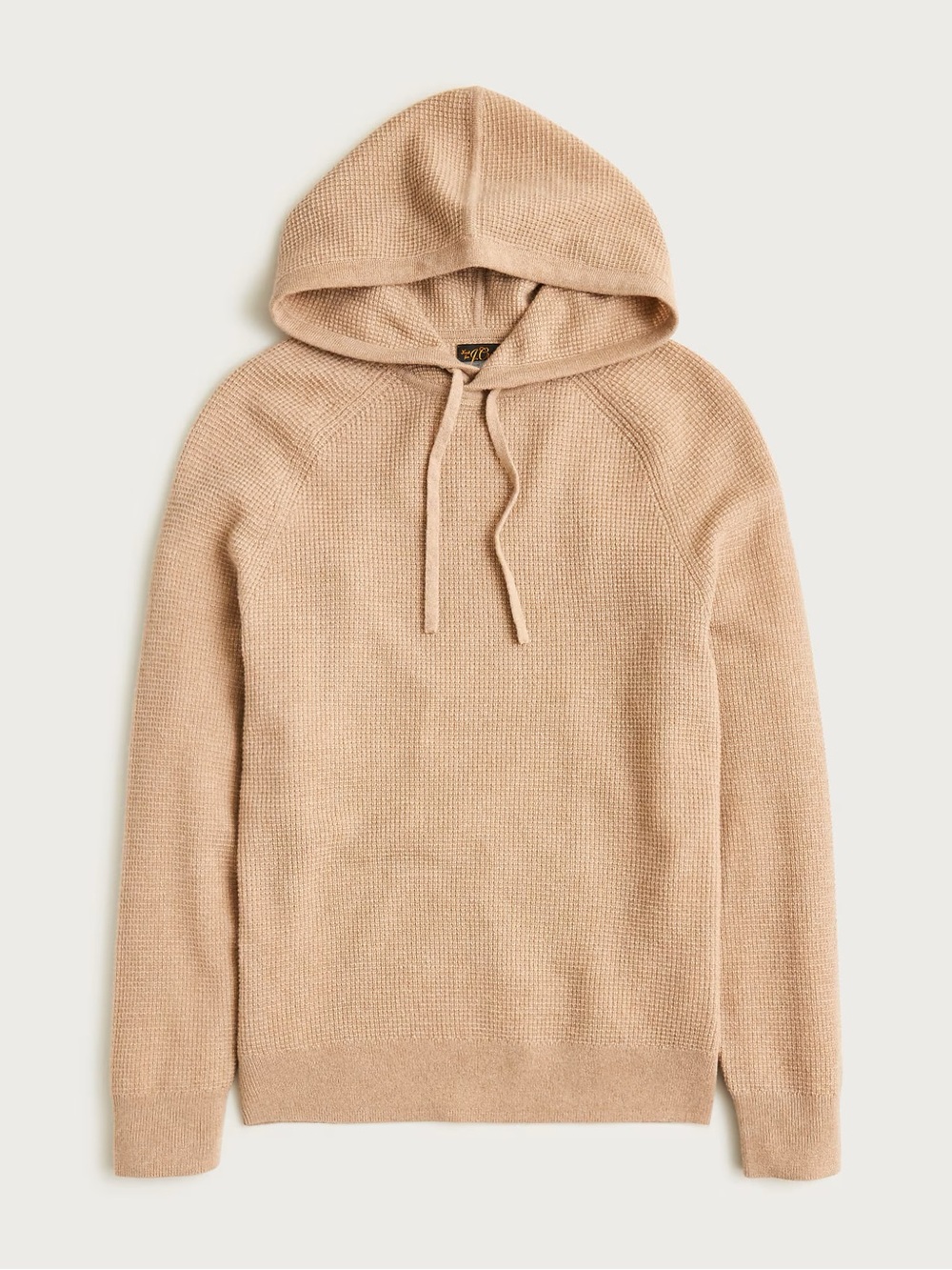 J. CREW Cashmere waffle hooded sweater in Heather Sand Size M GUC $278 CB523